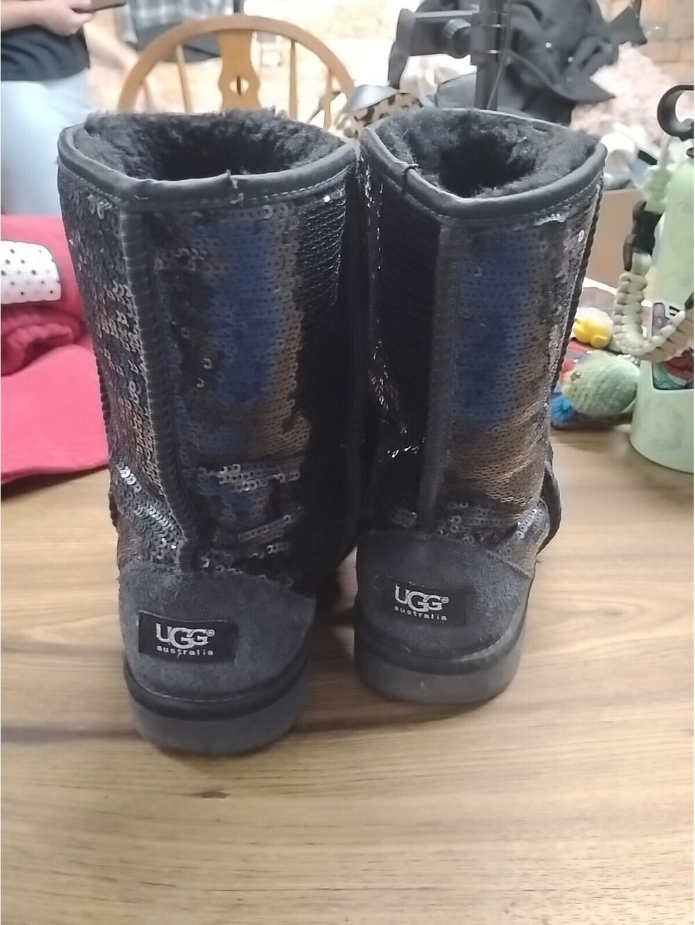 UGGS Black Sequin Boots Women's Size 9